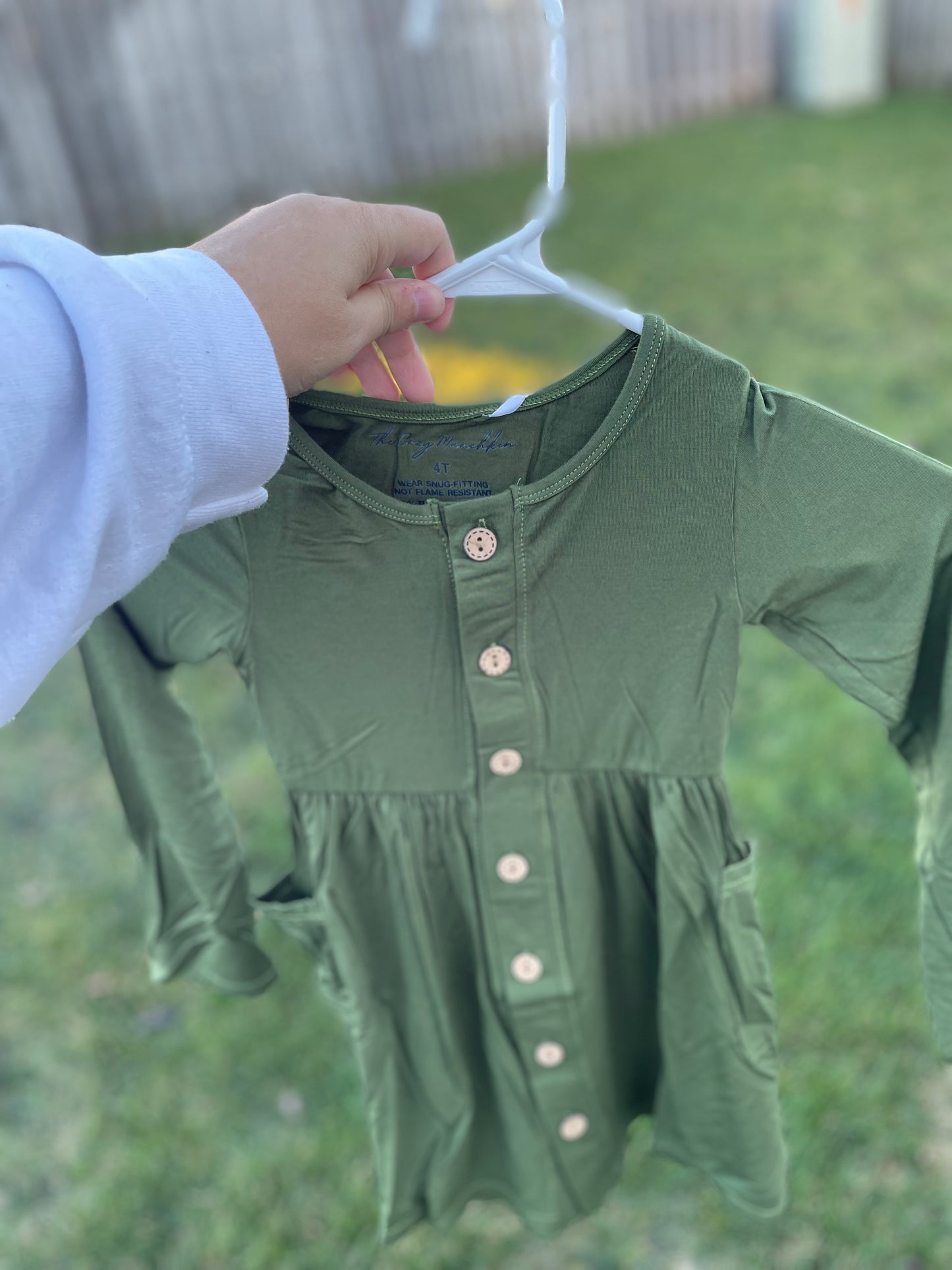 RTS 4T Green Bamboo Dress