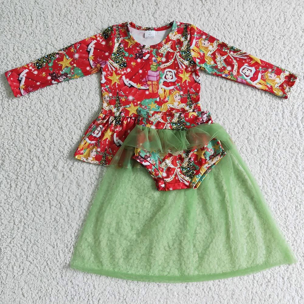 Christmas Princesses Tulle Skirted Bummie Set Closes 11/2/25