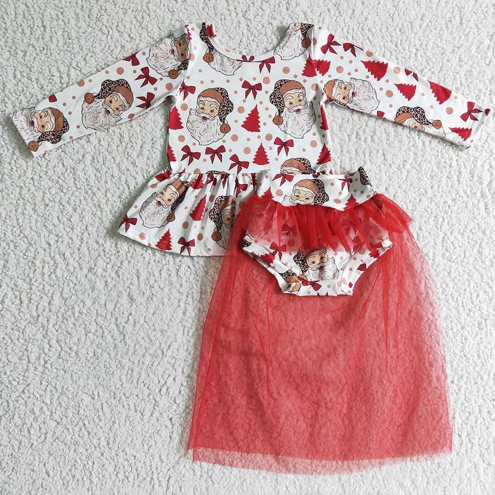 Santa Tulle Skirted Bummie Set Closes 11/2/25