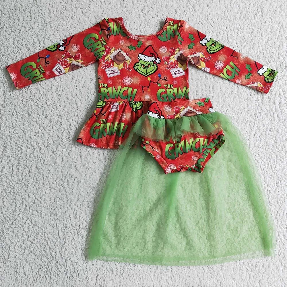 Green Green Guy Tulle Skirted Bummie Set Closes 11/2/25