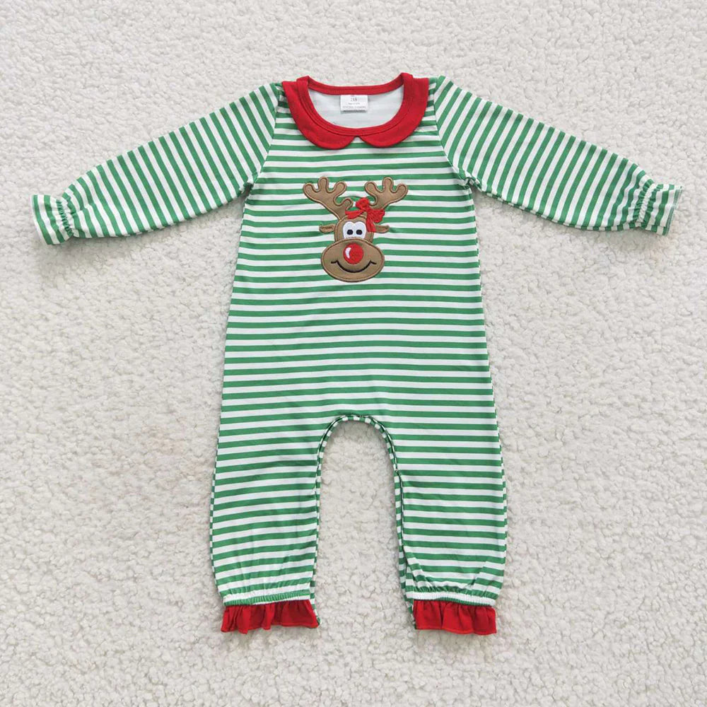 Ruffle Reindeer Romper Closes 11/2/25