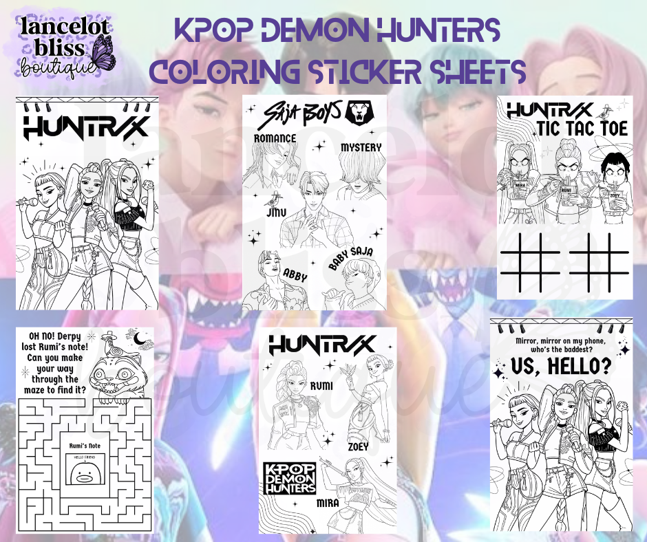 Demon Hunters Coloring Sticker Sheet