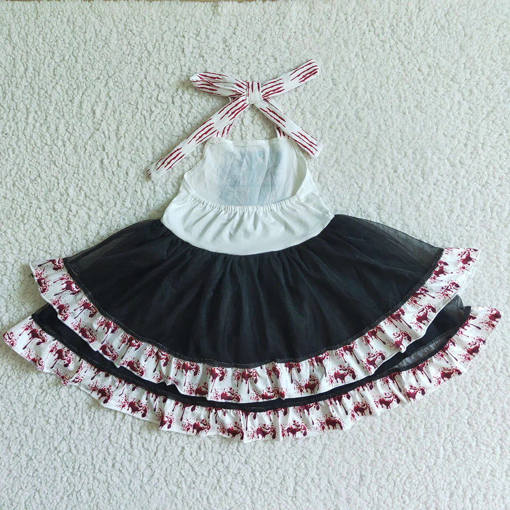 Horror Ruffle Halter Dress Closes 6/28/26