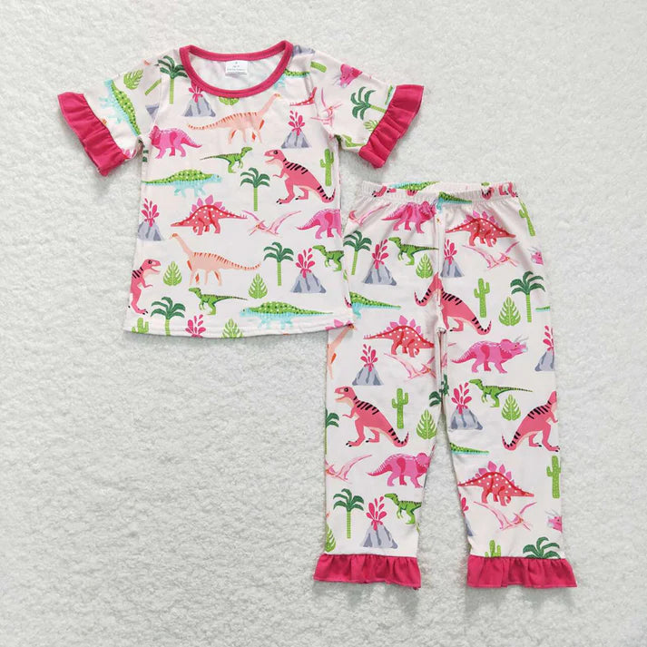 Pink Ruffle Dino PJ Set Closes 6/28/26