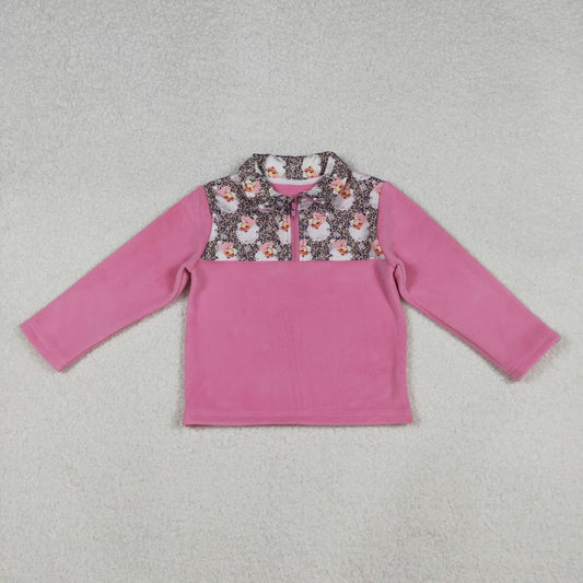 Pink Leopard Santa Sherpa Pullover Closes 10/19/25