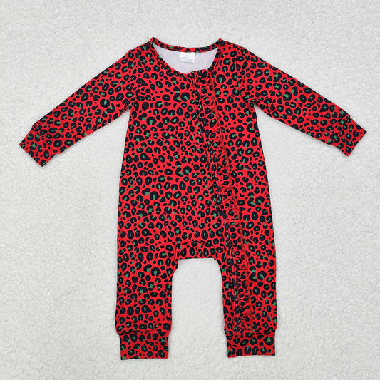 Green Leopard Zip Romper Closes 10/19/25