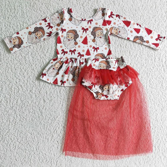 Santa Tulle Skirted Bummie Set Closes 11/2/25