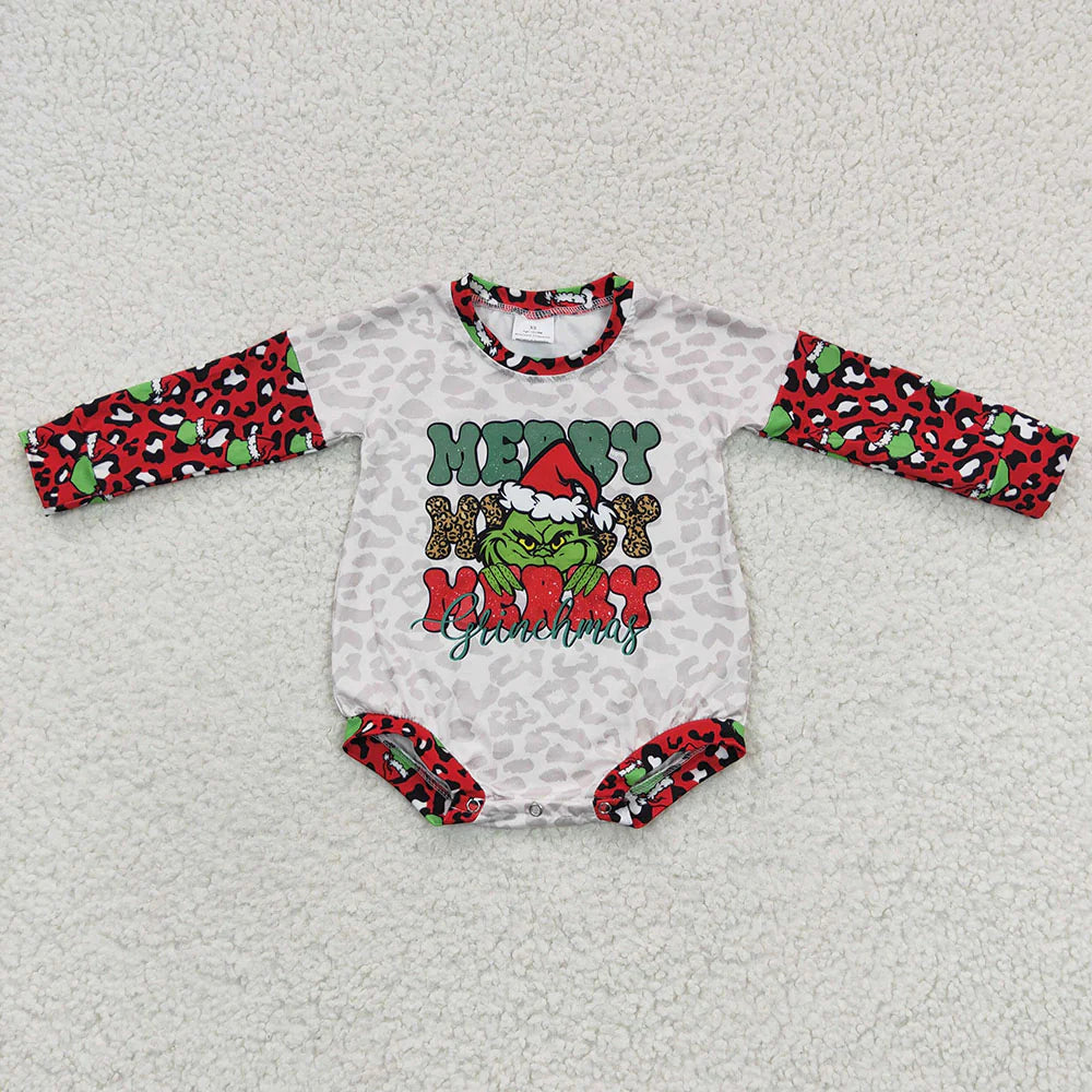 Leopard Green Guy Bubble Romper Closes 11/2/25
