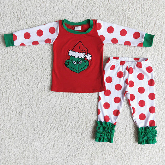 Green Guy Polka Dot Ruffle Set Closes 11/2/25