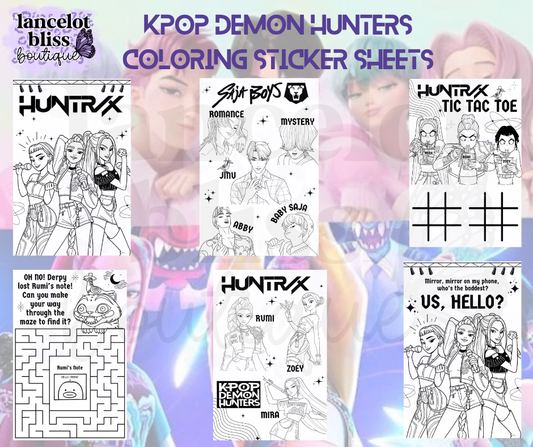 Demon Hunters Coloring Sticker Sheet