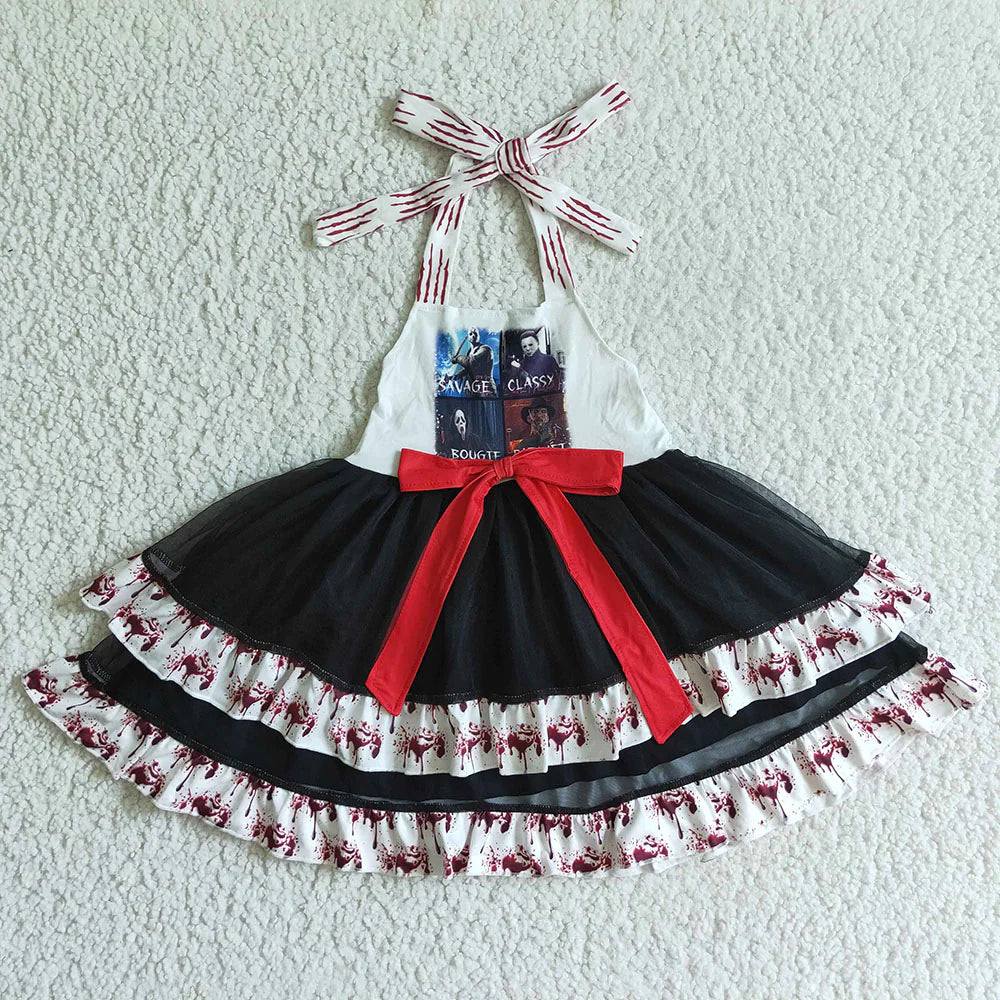 Horror Ruffle Halter Dress Closes 6/28/26