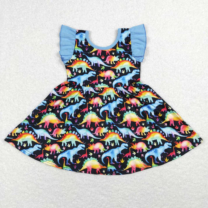 Blue Ruffle Dino Twirl Dress Closes 6/28/26